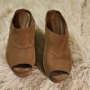Chocolat Blu "Wind" Platform Wedge Mules S8